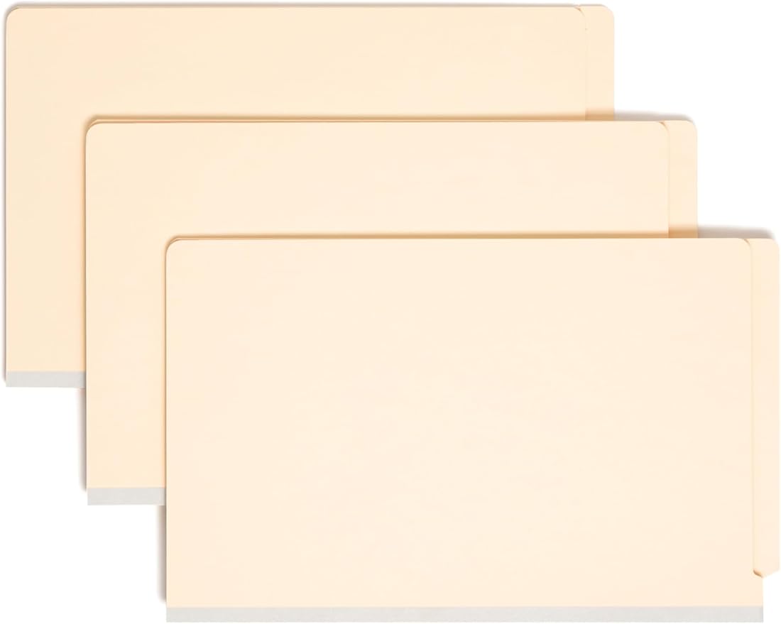 Smead Pressboard End Tab Classification File Folder, 2 Dividers, 2" Expansion, Legal Size, Manila, 10 per Box (29835)