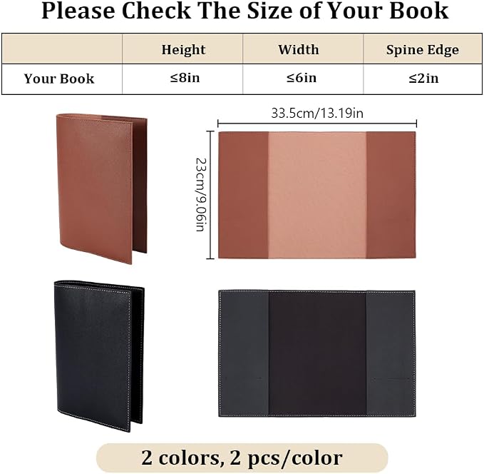 WEBEEDY 4 Pcs Leather Journal Cover Fit for A5 Journals Hardcover Sketchbook,Refillable Leather Handmade Notebook Cover Vintage Book Protector Book Lovers Gifts,5.8x8.3 Inch/15x21cm(Black & Brown)