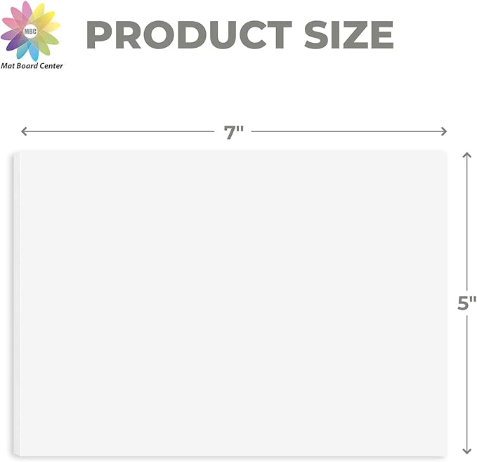 Mat Board Center, Pack of 5, 5X7 Foam Boards, Acid Free White Foam Core Boards for Mounting, Crafts, Display, Presentation and Projects, 1/8'' Thick