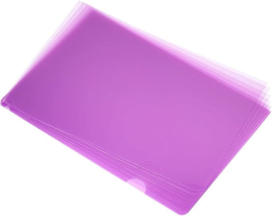 PATIKIL l Type Folders 12 Pack A4 Plastic Clear Document Folder File Jacket Sleeves Project Pockets, Purple