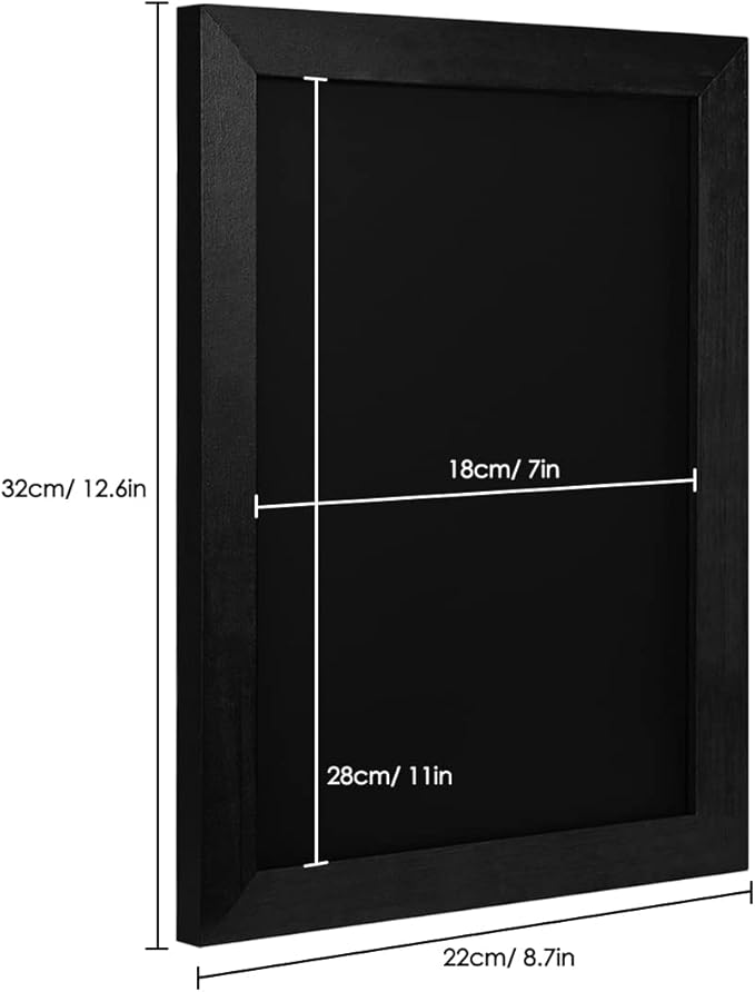 TORASO Chalkboard, Wood Frame Magnetic Chalkboard Sign, Black Wood Framed Chalk Board for Wedding, Kitchen, Bar, Restaurant, Menu & Home Decor, Hanging Chalkboards, 8.7" x 12.6"(BK-2232)