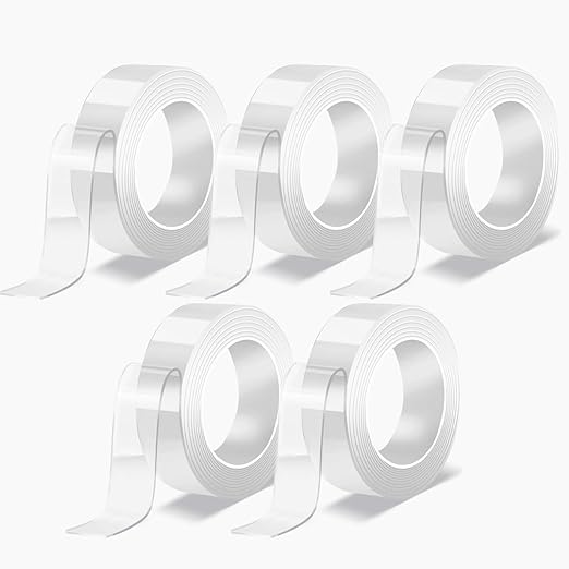 Maine 0.08inch Thick * 0.78 inch Wide Strong and Seamless, Highly Transparent Nano Glue Strong Adhesive Double-Sided Tape Wholesale (5, 9.84ft)