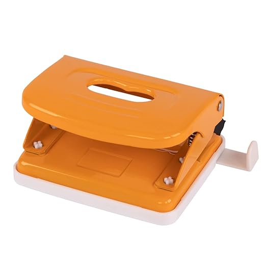 Idena 11542 Metal Hole Punch Stop Rail with Format Display, Orange, for 20 Sheets, Pack of 1