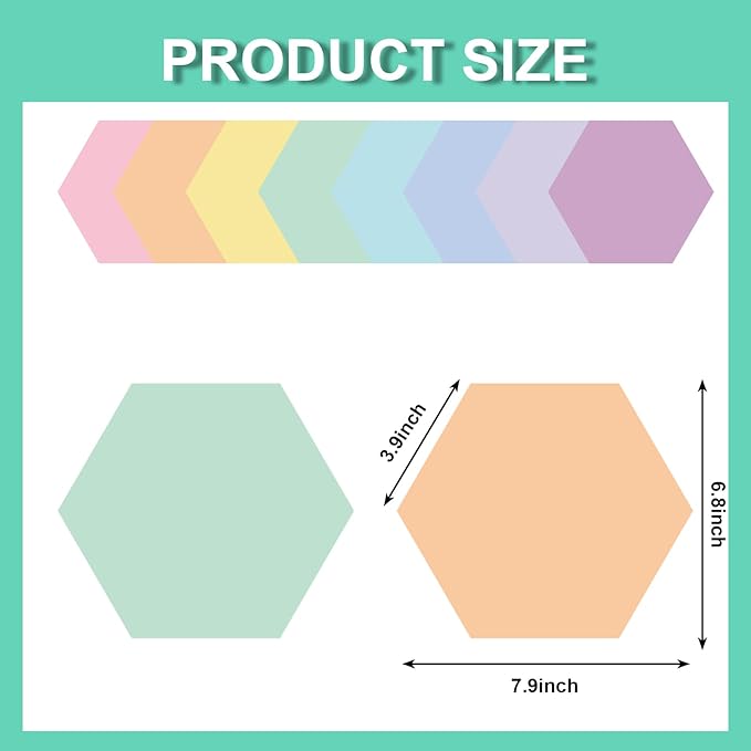 JarThenaAMCS 8Pcs Pastel Dry Erase Board Magnets Waterproof Removable Hexagon Shaped Magnetic Boards for Back to School Home Office Classroom Wall Table Whiteboard Teachers Teaching Supplies