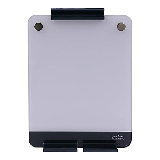 Iceberg Clarity Glass Personal Dry Erase Board, Office Supplies, with Ultra-White Back and Aluminum Frame, 9" x 12"