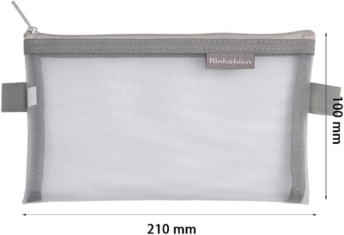 Zipper Pouch A6, 4 PCS, Mesh Bags Clear Zipper Pouch Small Organizer Bag Zipper Folder Bag Cosmetic Bags Travel Storage Bags