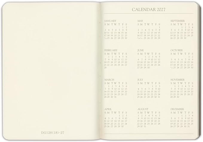 Gallery Leather Desk Monthly Planner 2027, Elegantly Bound Calendar Planner and Notebook with Stylish Gold-Gilded Page Edges, 18 Months - Acadia Deep Red - 8x5.5"