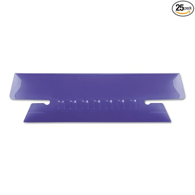 Pendaflex 4312VIO Hanging File Folder Tabs, 1/3 Tab, 3 1/2 Inch, Violet Tab/White Insert, 25/Pack