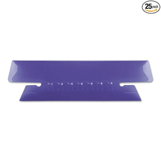 Pendaflex 4312VIO Hanging File Folder Tabs, 1/3 Tab, 3 1/2 Inch, Violet Tab/White Insert, 25/Pack