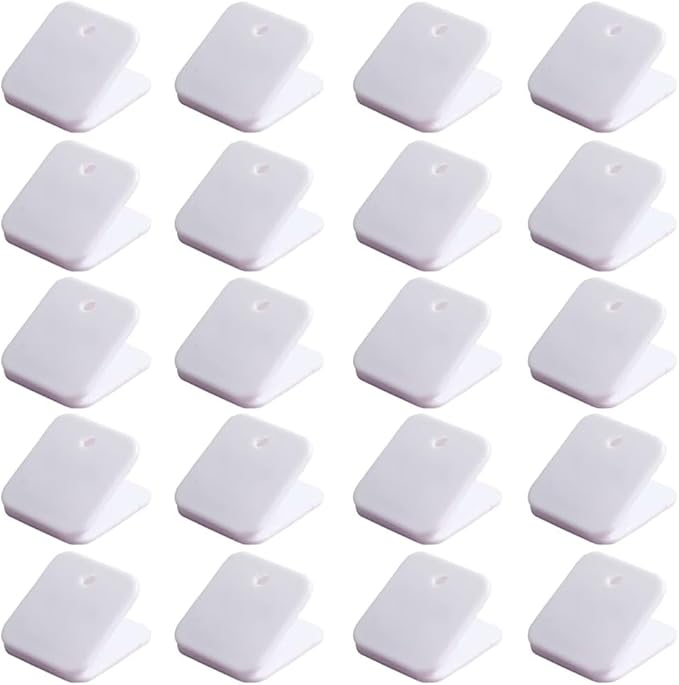 GANPUB 20Pcs White Plastic Chip Bag Clips Sealing Food Clips Snack Bag Clips Photo Clips Binder Clips Paper Clamps Hinge Clips Tape Adhesives and Fasteners