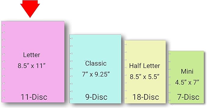 Undated Monthly Calendar Refills for Letter, Junior, Classic, Skinny, Mini size Discbound Planners Fİtts Happy Planners Levenger Circa TUL Staples Arc Notebook Office (11-Disc, 8.5"x11", Love)