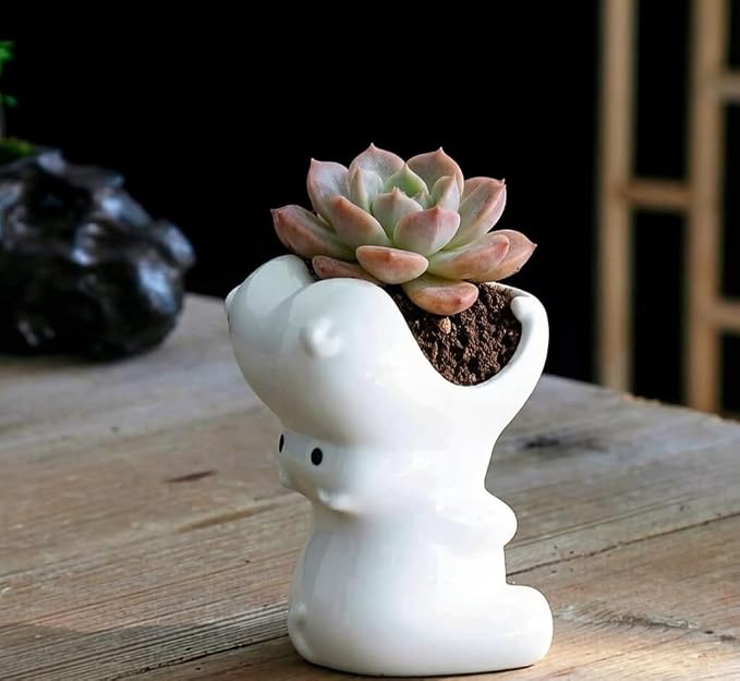 Adorable Cartoons Shaped Ceramic Pencil Holders - Multifunctional Desktop Organizers (Hippo)