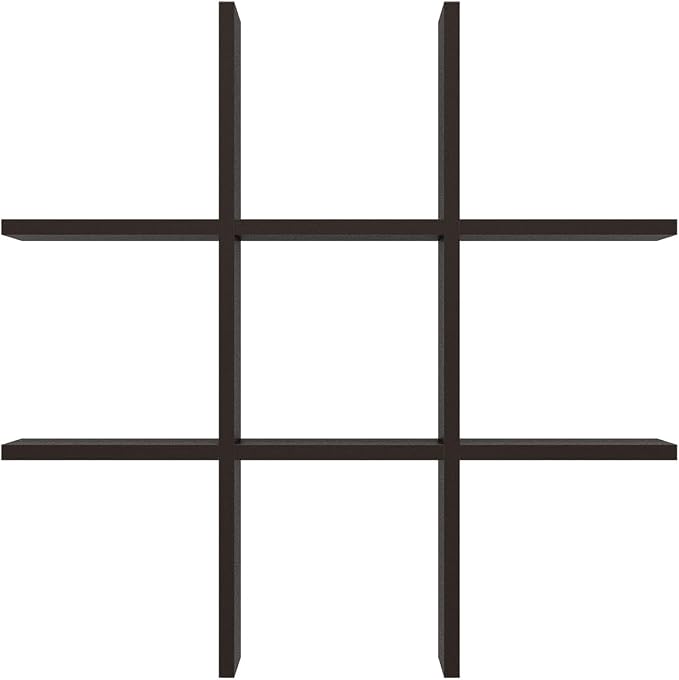 Furinno Cubicle Cube Insert, 9-Compartment Cube Organizer, 13.3W x 13.4H Insert Shelf for Extra Thick Series, for Organizers and Storage, Black Dark Oak (Does not fit IKEA Kallax Shelving)