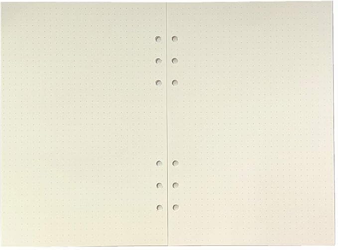 Harphia A5 Dot Planner Inserts, Spiral Notebook Refills, 6 Ring Binder Paper, Dotted Paper for Filofax (A5 5.59 x 8.27 inches, Dotmatrix)