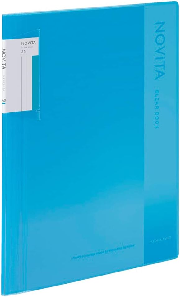Kokuyo Novita α, Expandable File Clear Book, Display Book, Presentation Binder with Plastic Sleeves 40-Pocket Bound, A4-S, Light Blue, Japan Import (RA-NV40LB)