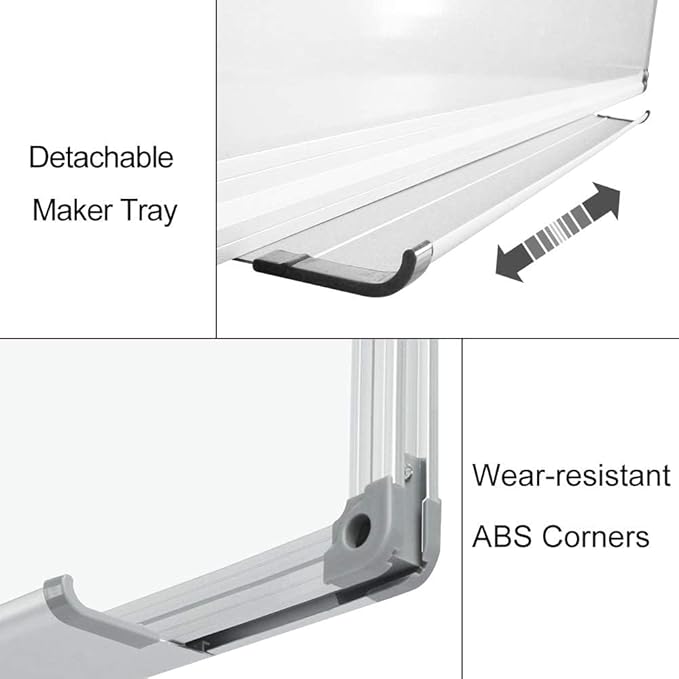 XIWODE 24x36 Inch Magnetic Dry Erase Whiteboard, Silver Aluminum Frame Wall-Mounted, No Ghosting Anti-Stain Easy Clean for Home School Office Conference Room