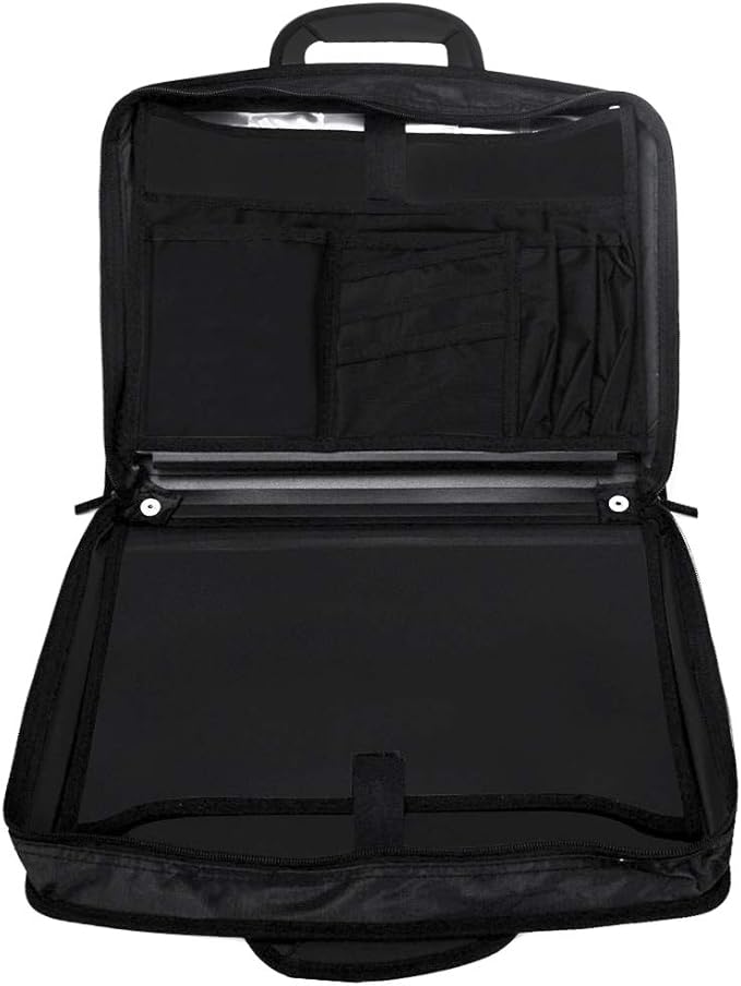 Business Portfolio Padfolio Briefcase for Laptop Document Receipt Note Storage Organizer Large Foldable Expandable File Folder Project Tablet A4 Paper Carrying Case Holder With Handles
