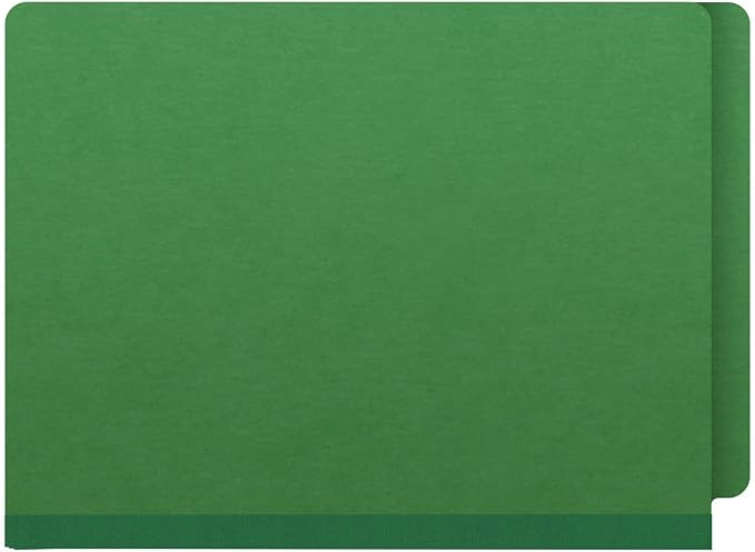 25 Pt. Pressboard Classification Folders, Full Cut End Tab, Letter Size, No Dividers, Moss Green (Box of 25)