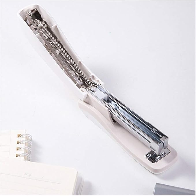 Liudan Mini Student Stapler, White Stapler Container, 20-Sided Capacity, Hand Space-Saving Stapler, Suitable for School, Office, Office Stapler