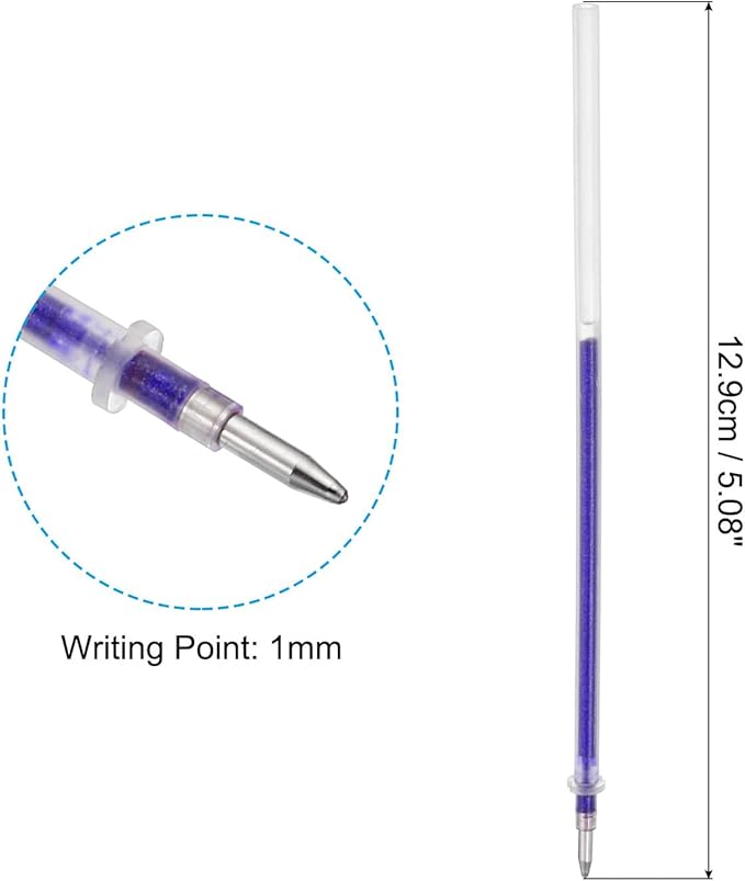 PATIKIL 1mm Gel Pens Refills, 24 Pack Sparkle Metallic Ink Bold Point for Adults Coloring Books Scrapbooking Art Drawing Journaling, Purple
