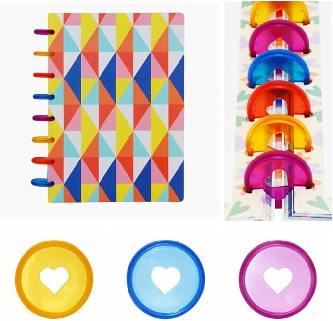 100pcs Planner Expander Discs 0.94Inch Book Binding Disc For Discbound Notebook Accessories Heart Binder Rings(All Mixed,0.94inch/24 mm)
