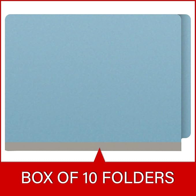 25 Pt. Pressboard Classification Folders, Full Cut End Tab, Letter Size, No Dividers, Light Blue (Box of 25)