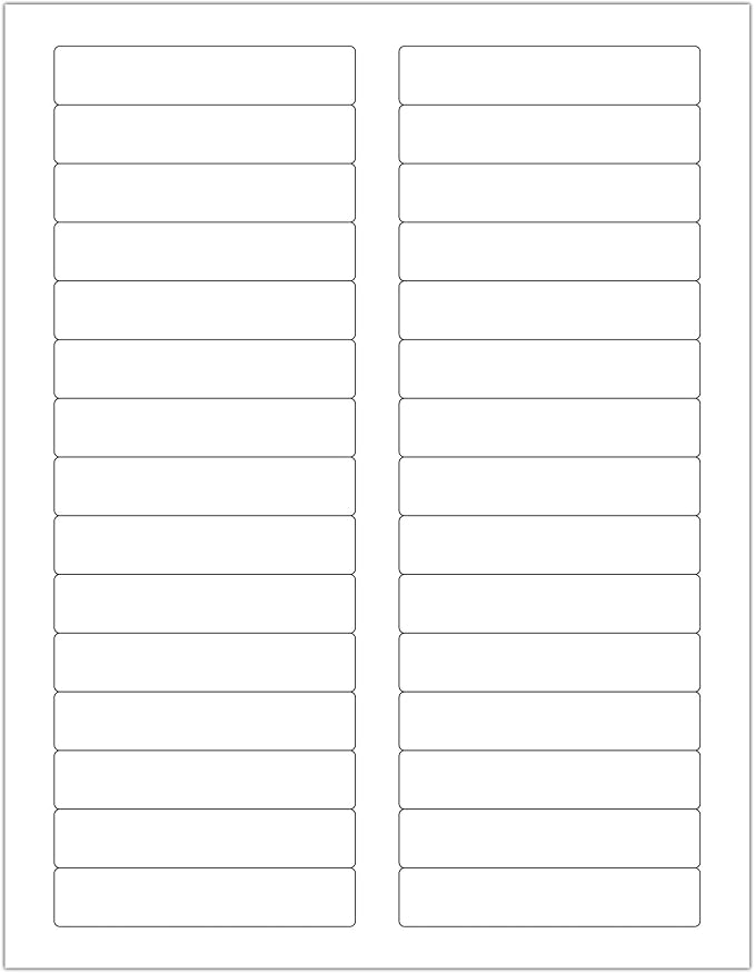 ChromaLabel 2/3" x 3-7/16" 0.66 x 3.56 Inch Printable Labels, Compatible with Laser and Inkjet Printers, 750 Stickers per Pack, 25 Sheets, White