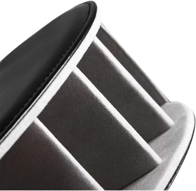 Ayunga PU Leather Remote Control Organizer for TV,DVD,Media Players,5-Tier Desktop Storage with Edge Arc Design,Space-Saving Holder for Remote Controllers(Black)