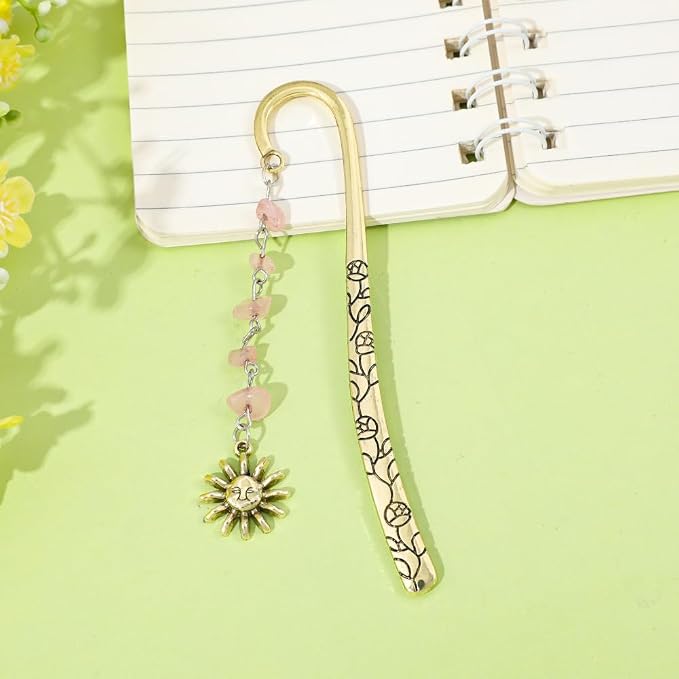Horror Bloody Knife Metal Bookmark Horror Bookmark for Horror Fans Thriller Suspense Books Book Accessories Exquisite Hook Bookmarks Gift for Women (Sun Bookmark 3PCS)