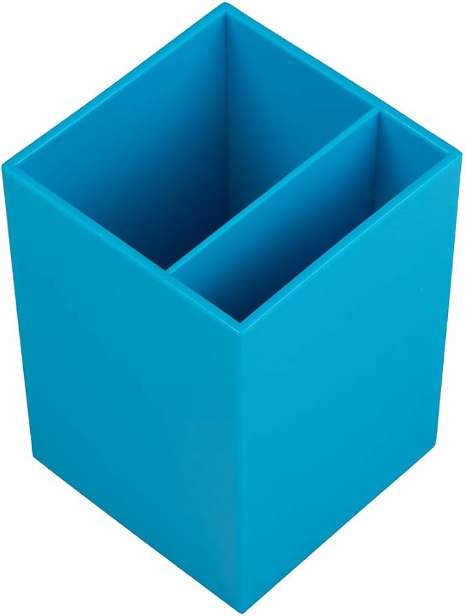 JAM PAPER Plastic Pen Holder - Blue - Desktop Pencil Cup Sold Individually