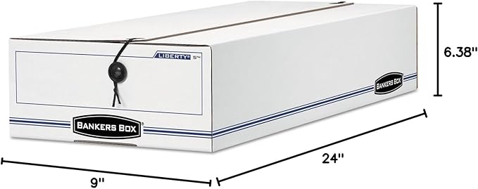 Bankers Box LIBERTY Check and Form Boxes, Standard Set-Up, String and Button, 5 3/4 x 9 x 23 1/4 Inches, Case of 12 (00006)