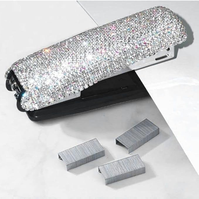 Diamond Crystal Handmade Bling Dazzling Stapler for Office, School, Or Home Stapler