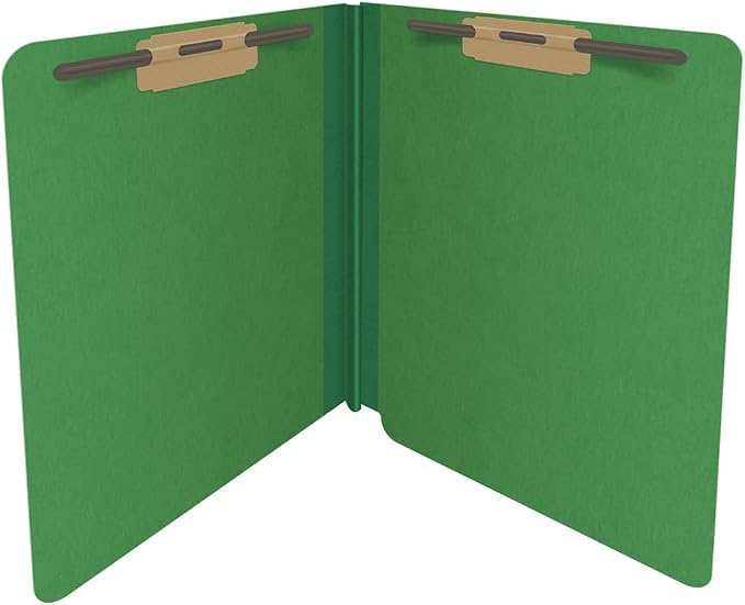 25 Pt. Pressboard Classification Folders, Full Cut End Tab, Letter Size, No Dividers, Moss Green (Box of 25)