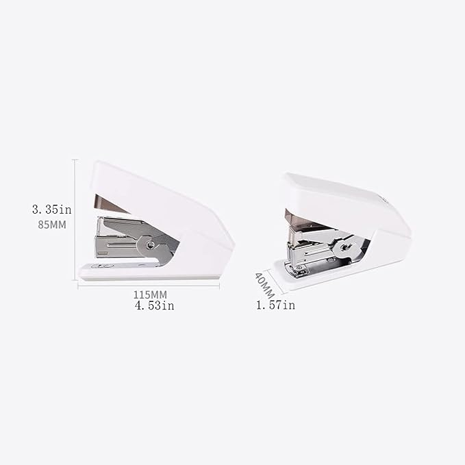 Desk Stapler Labor-Saving Desktop Stapler The Office Desktop Stapler Has a Capacity of 20 Sheets Ergonomically Suitable for Document Binding School Supplies (Color : White)