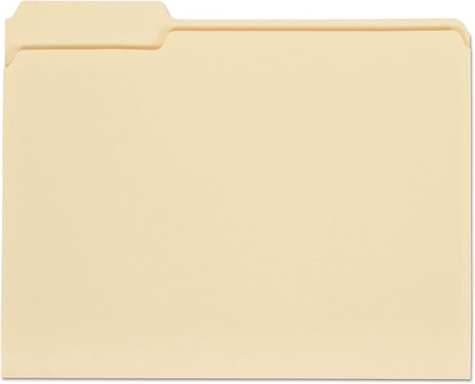 Universal 12121 File Folders, 1/3 Cut First Position, One-Ply Top Tab, Letter, Manila (Box of 100)
