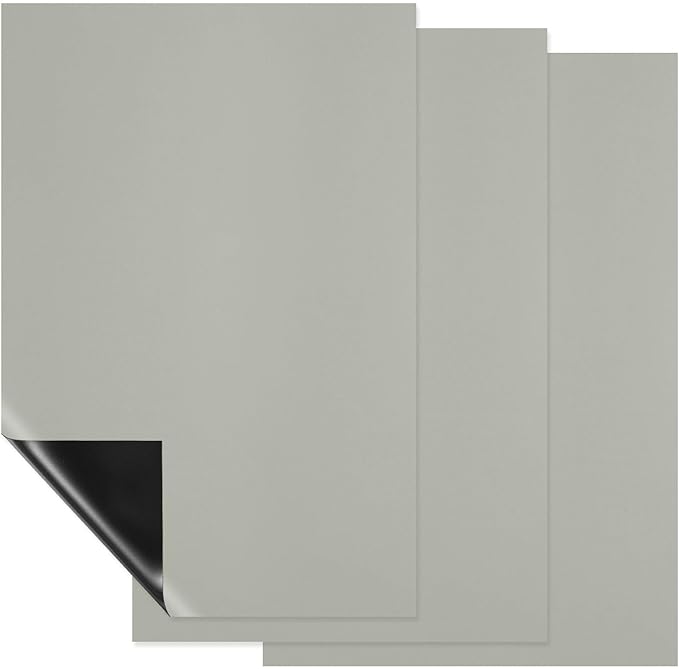 PATIKIL Magnetic Dry Erase Board Sheet for Fridge, 3 Pcs 12 x 8 Inch Erasable Refrigerator Whiteboard for Kitchen for Home Kitchen Organizer Planner Office Storage, Gray (0.6mm)