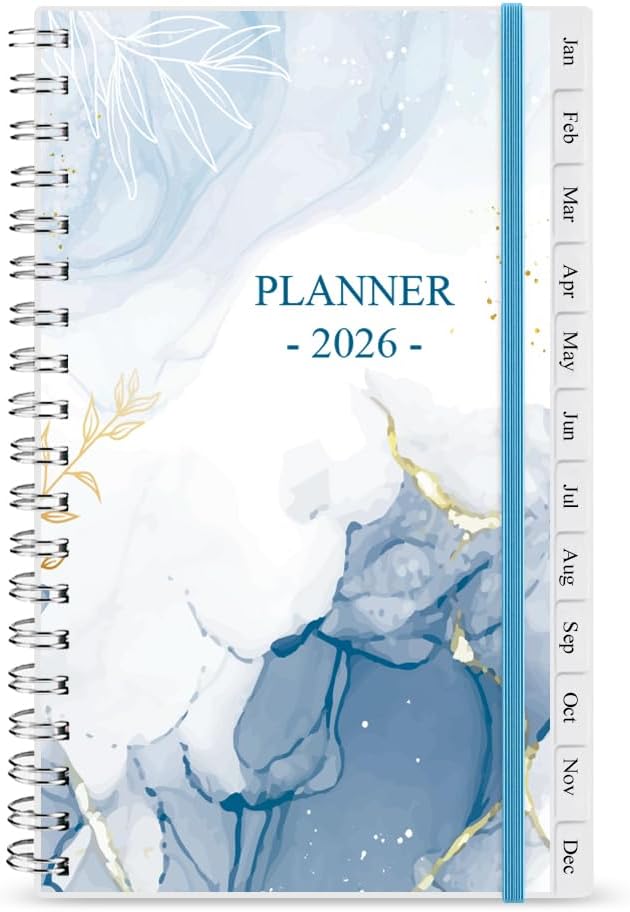 2026 Pocket Planner/Calendar - January 2026 - December 2026, A6 Weekly & Monthly Organizer Notebook & Journal to Track Goals, Easy to Organize Your Daily Life, 3.75" x 6.75", Blue