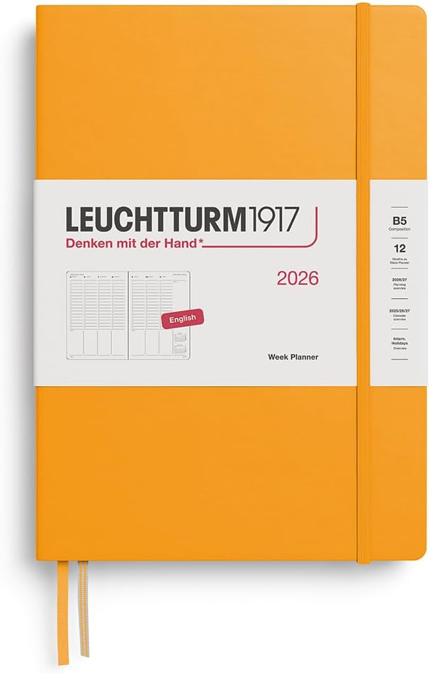 LEUCHTTURM1917 - Week Planner 2026, Hardcover, Composition (B5), Rising Sun (Jan 1 - Dec 31, 2026)
