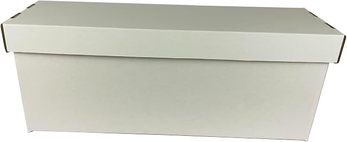 Max Protection Comic Book Storage Box - 5 Count Long ComicBook Boxes with White Corrugated Cardboard - Stackable Bin, Thick Case, Book Containers with Lid - Ideal for Comics, Magazines, Collectibles