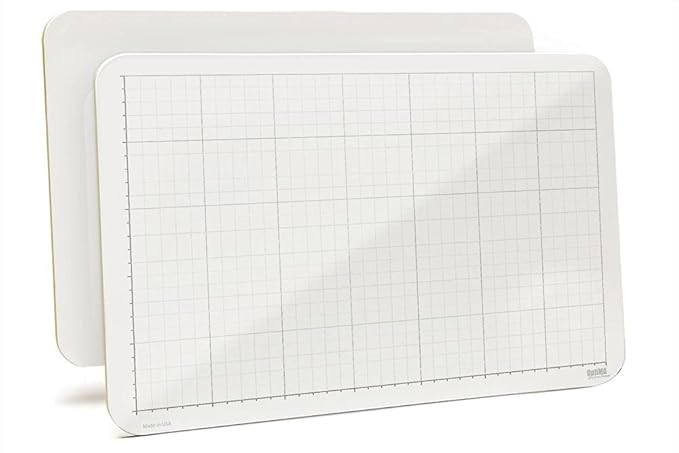 Handheld Grid Whiteboard, 11" x 17" x 1/8" Double Sided Dry Erase Grid Lap Boards, No Ghosting, Made in The USA