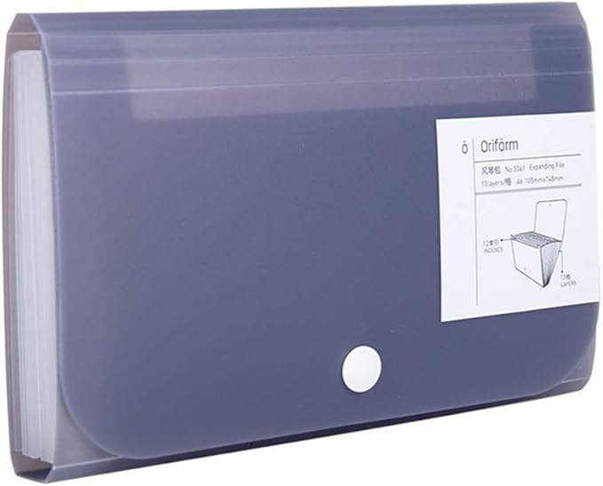 Expanding File Folder, Subdivision Accordion File Folder Mini Organizer PP Wallet for Cards,Coupons,Receipt,Tax Item or Changes,7x4.5 Inches,12 Pockets with Tabs and Check Case(Gray)