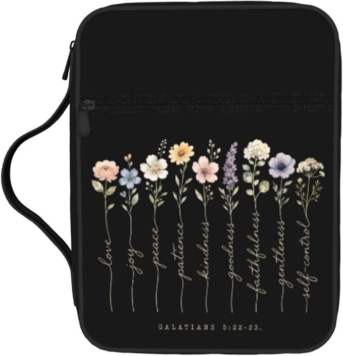 Flower Scripture Christian Religion Bible Cover Case Carrying Book Protector Case Bible Study Supplies Accessories Holder Case Christian Gift for Women Men