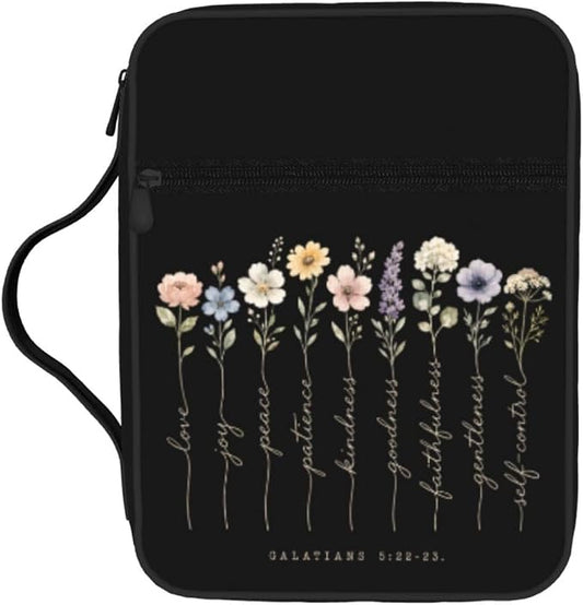 Flower Scripture Christian Religion Bible Cover Case Carrying Book Protector Case Bible Study Supplies Accessories Holder Case Christian Gift for Women Men