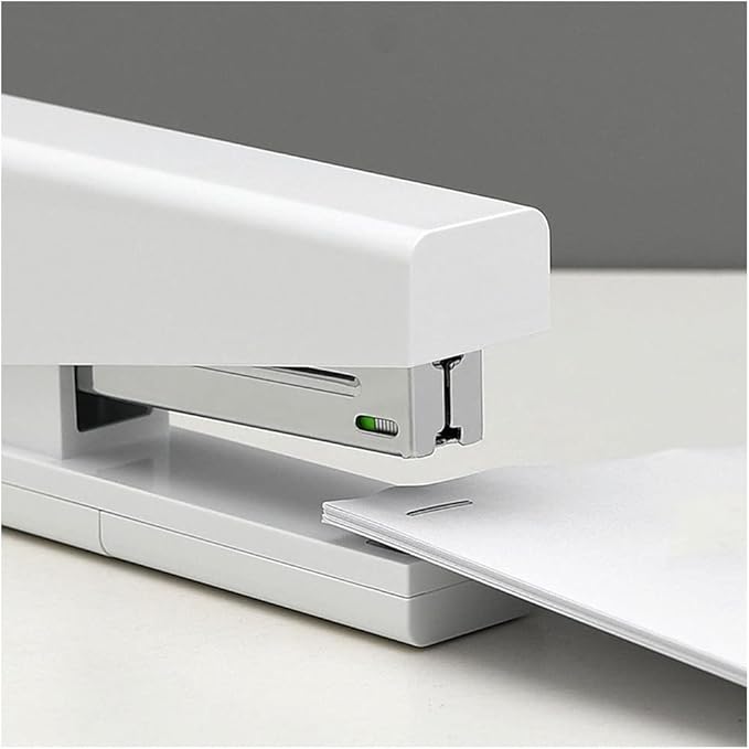 Desk Stapler Office Stapler Labor-Saving Stapler School Office Supplies 20-Page Capacity White Medium Stapler Suitable for Office Document Binding School Supplies (Color : White)