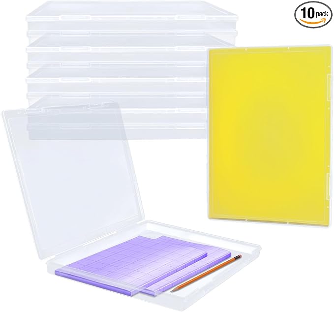 Plastic File Storage Box, 10 Pack Paper Organizer Storage Plastic File Box Scrapbook Storage For Office, Home, Document Organizer (8.58 x 6.1 x 0.67 inches)
