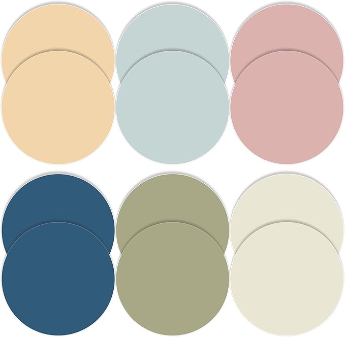 Lincia 12 Pack Colorful Erase Dots Circles 10.5 Inch Removable Vinyl Spot Dry Erase Desktop Writing Spots Set for 100th Day of School Classroom Table Teacher Students Home Desk Wall (Bohemian Colors)