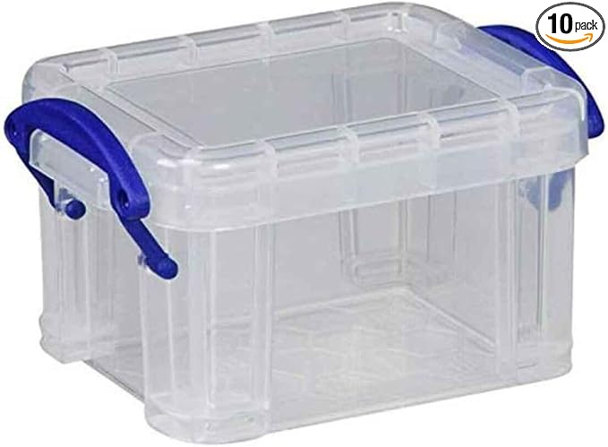 Really Useful Box Plastic Storage 0.14 Litre Clear (Pack of 10)