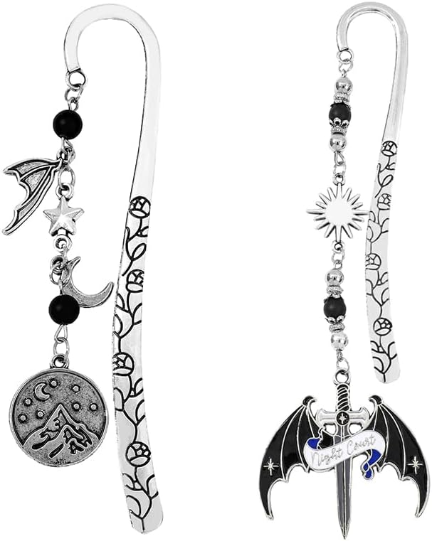 Dark Fantasy Acotar Metal Bookmark,The Night Court Feysand Bookmarks, Chic Book Accessory for Bookworms, Great Gift for ACOTAR Fandom & Book Lovers (ACotar)