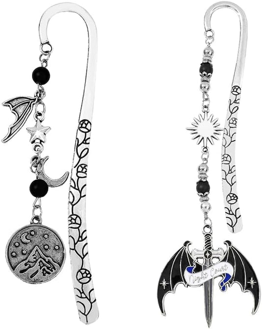 Dark Fantasy Acotar Metal Bookmark,The Night Court Feysand Bookmarks, Chic Book Accessory for Bookworms, Great Gift for ACOTAR Fandom & Book Lovers (ACotar)