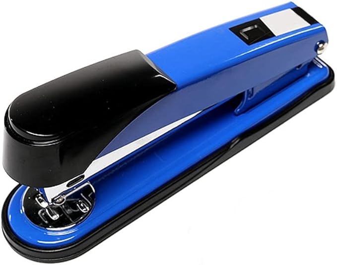 Desk Stapler Desktop Stapler Metal Stapler Multifunctional Bottom Screw Stapler Capacity 50 Pages Suitable for Office and School Blue School Supplies (Color : Blue)